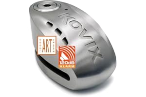 KOVIX KNX15 Alarm Disc Lock – Heavy-Duty Motorcycle Security with Stainless Steel Body and 120dB Alarm – Double-Locking Desig