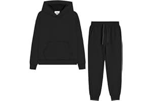 MERIDIANO Boys Sweatsuit 2 Piece Outfits Cozy Athletic Tracksuit Set Pullover Hoodie and Jogger Pants Kids Clothes Size 5-16