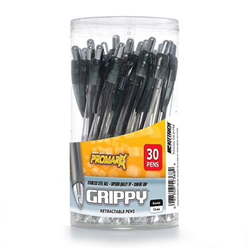 Promarx grippy retractable plastic ballpoint pens with …