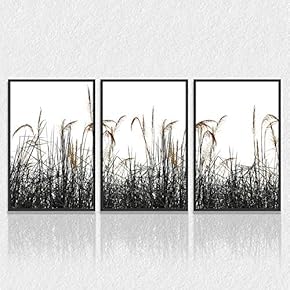 signwin 3 Piece Framed Canvas Wall Art Black...
