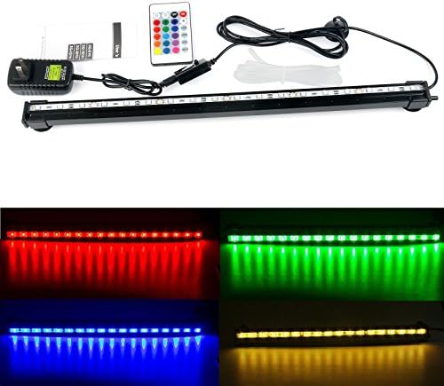 XSHWH Underwater LED Aquarium Lamp Strip, RGB LED 16 Color Underwater Submersible Aquarium LED Light Air Pump Bubble Light Strip with US Plug, Multi-color Remote Control