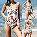 Mlide Womens One Piece Printed Swimsuit Sexy in Front Cut Out Bandgen Backless Siamese Swimwear Redthumb 2