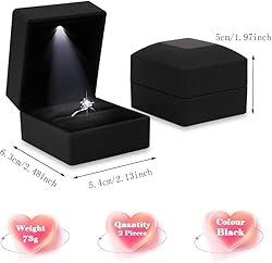 KEISIMI Luxury Ring Box with LED Light, Ring Box