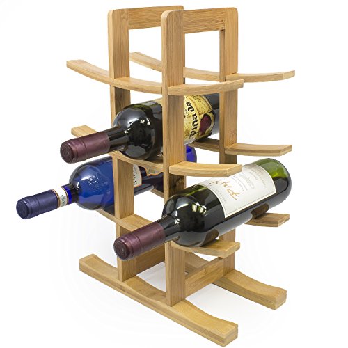 Sorbus Bamboo Wine Rack Holds 12 Bottles of Your Favorite Wine