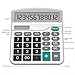 Splaks Standard Functional Desktop Calculator - Solar and AA Battery Dual Power, 12-Digit Large Display - Silver