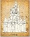 Cinderella's Castle - 11x14 Unframed Blueprint - Makes a Great Gift Under $15 for Disney Fans