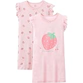 BANGSAUR Girls' Dresses, Cotton Summer Night Sleep Dress, 3-12 Years