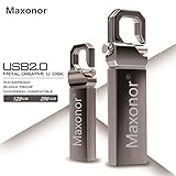 Maxonor 256GB USB 2.0 Flash Drive Metal Micro Hook Memory Stick Waterproof USB Pendrive (256GB)