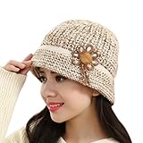 Tuscom Fashion Women Lady Winter Warm Crochet Knitted Hat (Beige)