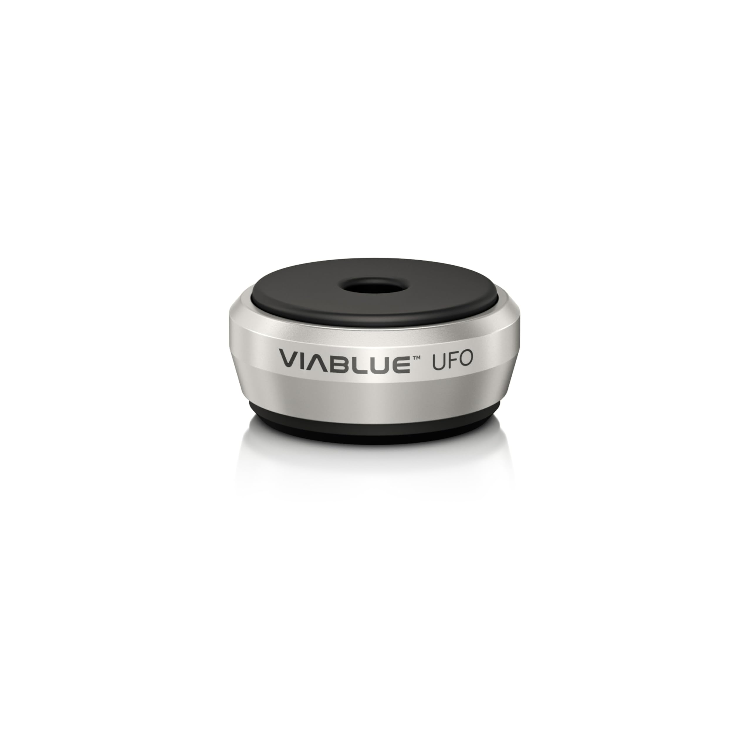 Viablue UFO Absorber, Diameter 3.5 cm, Shock / Resonance / Vibration Damper for Speakers, Subwoofer and Vibrating Devices, Set of 4, Black or Silver