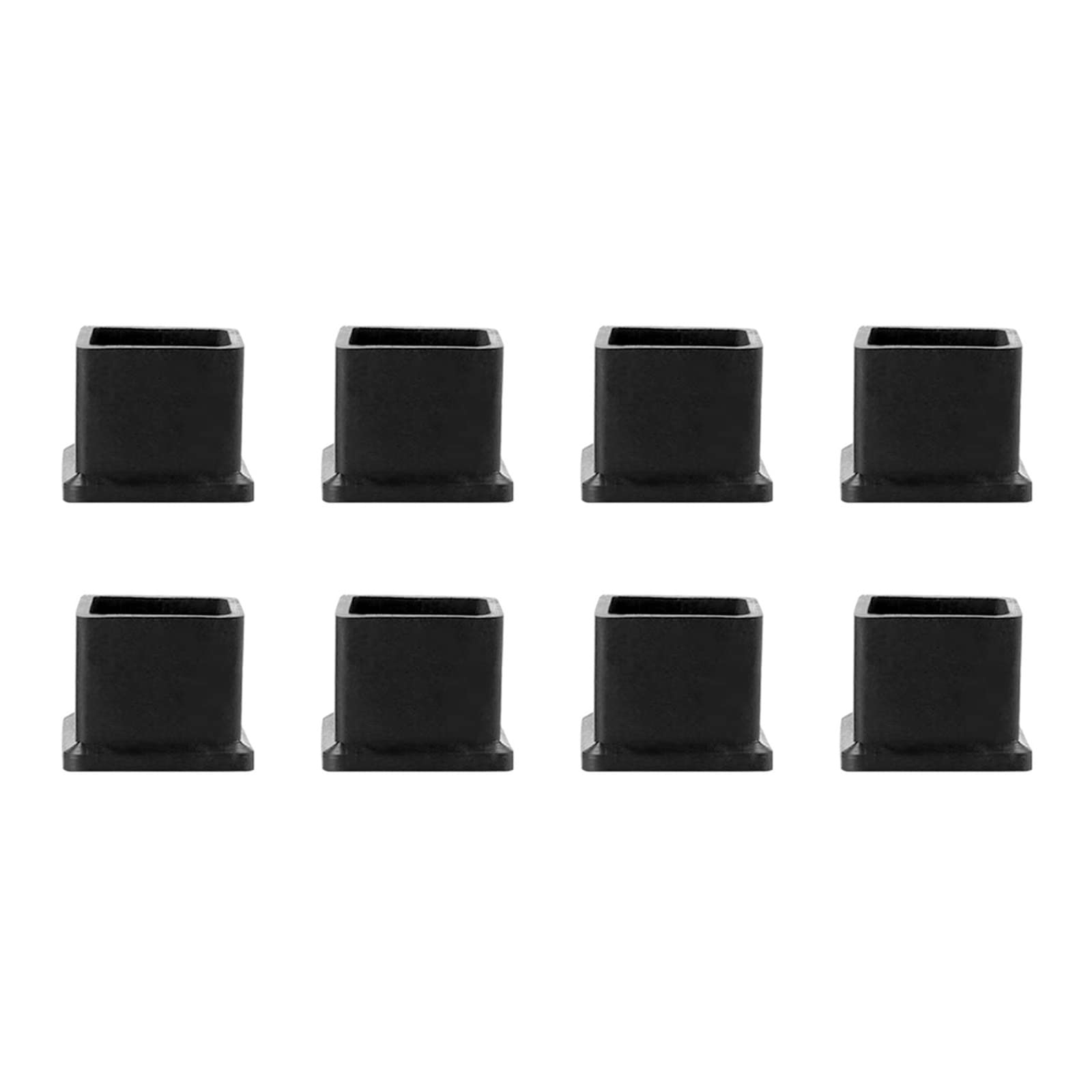 METALLIXITY Chair Leg End Cover (25mm x 25mm) 4Pcs, Square Rubber Furniture Feet Caps Floor Protector - for Sofa Table Patio Chairs, Black