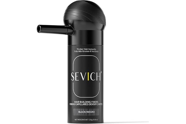 SEVICH Hair Fibers with Spray Applicator - Natural-Looking Hair Thickening Fibers for Men & Women, Instant Fullness, Wind & W