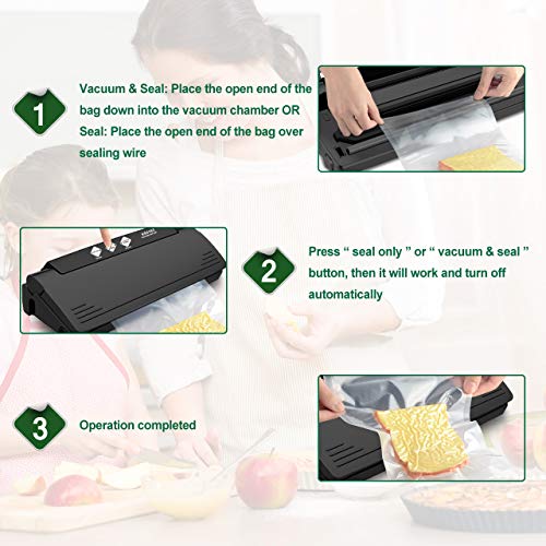 Vacuum Sealer Machine Multifunction Automatic Sealing System with 10 Sealing Bags, Multi-use Vacuum Sealing Packing System, Dry and Moist Mode for Food Savers and Sous Vide - Thumbnail 2
