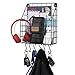 Wall35 Multipurpose Mail Organizer Wire Basket Wall Mounted with S Hooks Magazine Holder Coat Rack Foyer Storage with Key Hooks for Kitchen Entryway and Garage Black