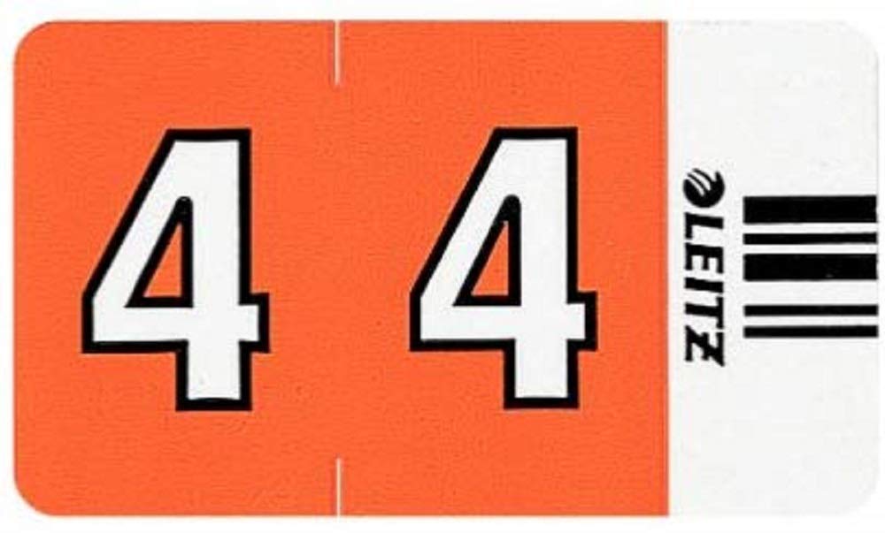 Leitz Orgacolor 66040000 Number Sign Card "4" Pack of 100 Orange