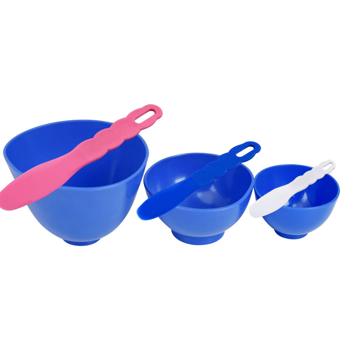 ORILAO 3Pcs Flexible Rubber Mixing Bowls,Dental Rubber Plastic Spatulas for Alginate and Plaster Materials
