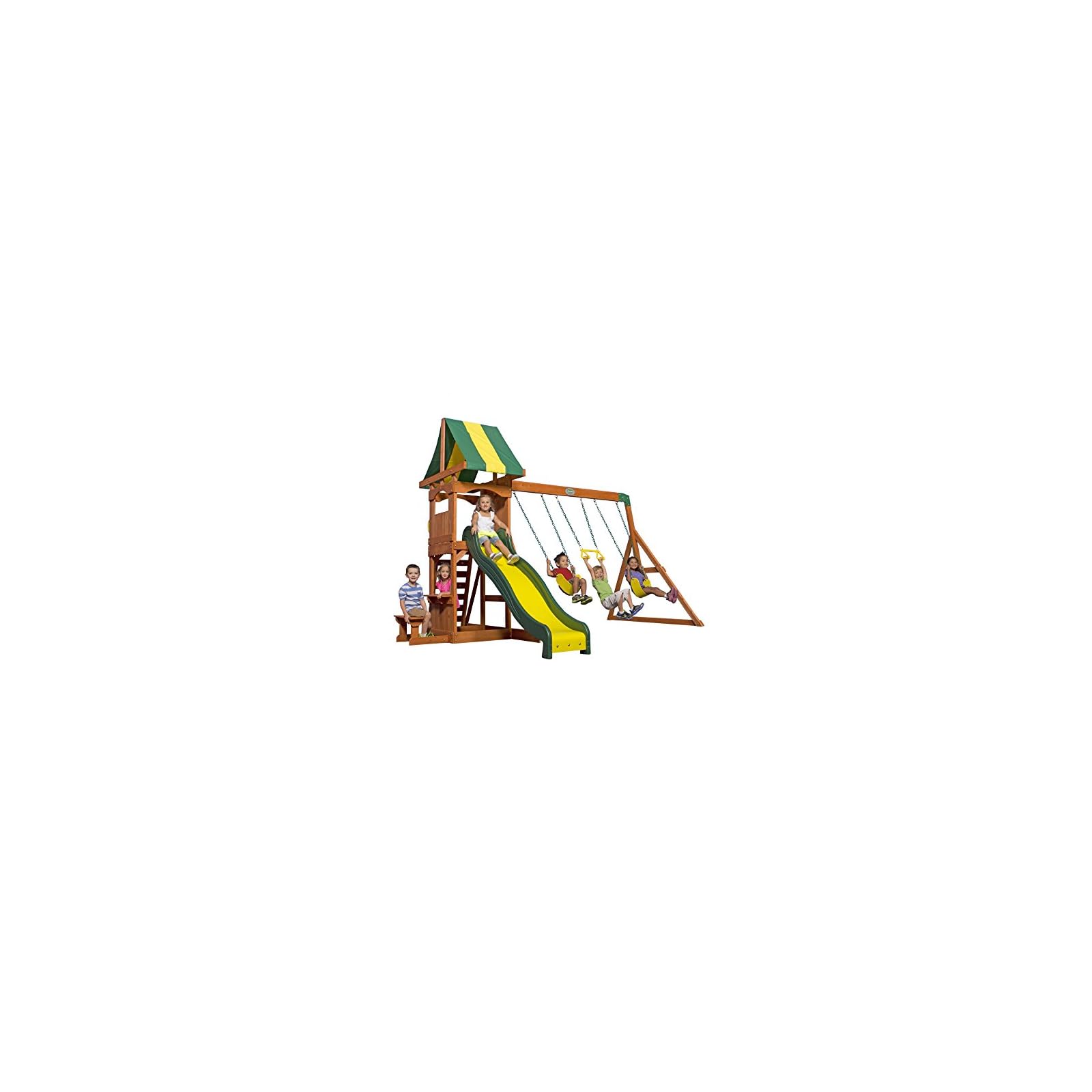 Backyard Discovery Weston All Cedar Wood Playset Swing Set Epic Kids Toys