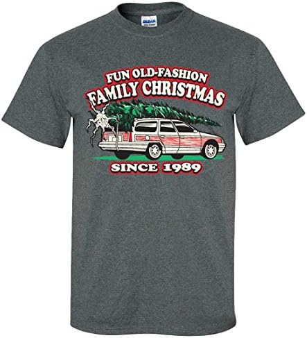 Fun Old-Fashioned Family Christmas Since 1989 T-shirt (XXXXXXL, GREY)