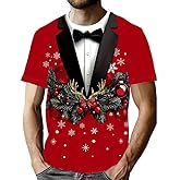 Christmas Shirts for Men: Christmas Tree Graphic Tees Merry Christmas Tshirt Xmas Holiday Tops