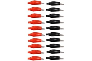 bnafes 20Pcs Alligator Clips Black Red Soft Insulated Boots Covered Test Lead Clamp-(Medium)