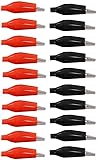 bnafes 20Pcs Alligator Clips Black Red Soft