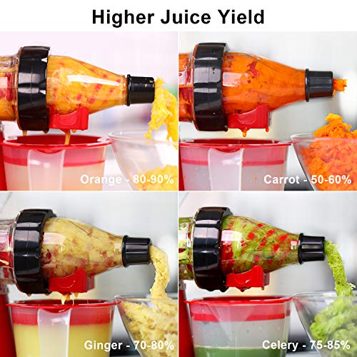 Geedel Manual Masticating Juicer, Original Slow Juicer Machine for Maximum Nutrition Value, Hand