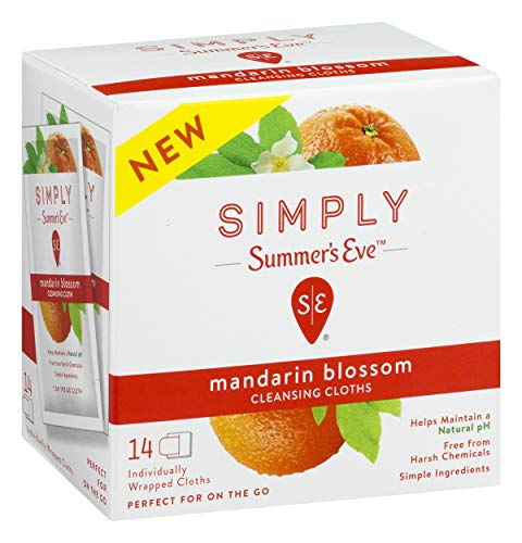 Simply Summer's Eve Cleansing Cloth, Mandarin Blossom, 14 Count
