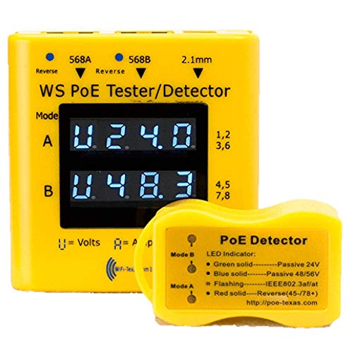 Inline Power Over Ethernet Voltage and Current Tester (POE Tester Detector)