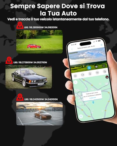 Dash Cam Auto 4G LTE con SIM, Veralyxa Telecamera Auto Atti Vandalici, Rilevamento Radar & Avvisi, Parcheggio 24h, Visione Live da Remoto, Audio Bidirezionale, GPS, Cloud/SD, per Privati, Taxi, Flotte