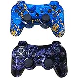 CHENGDAO PS3 Controller Wireless 2 Pack Double Shock Gamepad for Playstation 3 Remote,Six-axis Wireless PS3 Controller Support PC (Windows XP/7/8/10) with Charging Cable