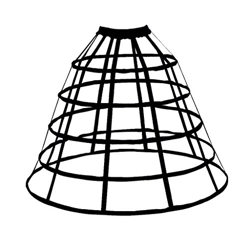 Dunhao cos women s rare vintage cage pannier 5 hoop skirt victori…