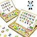 JQP XL Wooden Magnetic Letters Numbers Animals Set |16’’ x 12’’ inch | 151 Pcs | Whiteboard and Blackboard Writing Reading Drawing Whiteboard Blackboard | Learning Wooden Puzzle | 3 to 6 Years Old