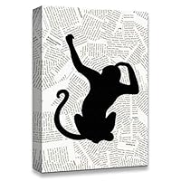 Canvas Wall Art Animal On The Newspaper Canvas Prints Home Artwork Decoration for Living Room,Bedroom - 12x18 inches