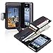 Insten Leather Wallet Flip Case Cover with Credit Card Slot Photo Frame Multifunction Compatible with Apple iPhone 4 / 4S, Black