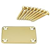 Guitar Neck Plate Gold Color with 8 Golden Screws