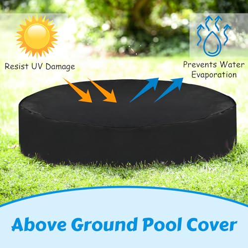Round Pool Cover for Dog Pool, 122 x 30 cm, Waterproof UV Protection, Children's Pool, Paddling Pool Cover, Foldable Waterproof Dog Pool Cover for Dog Pool, Dog Paddling Pool, Black