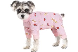 AITOLI Dog Surgery Recovery Suit, Dog Onesie for Surgery Female Male Dogs, Dogs Pajamas Long Sleeve, Small Dogs Onesie, Abdominal Wound Bandages Surgical Suit, Cat Recovery Suit for Shedding Skin Disease