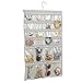 mDesign Soft Fabric Over Rod Hanging Storage Organizer with 48 Pockets for Child/Baby Room, Nursery, Playroom - Metal Hooks Included - Chevron Zig Zag Print - Taupe/Natural