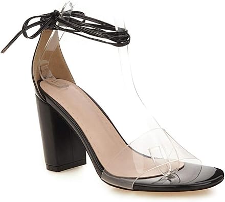 clear strappy sandal heels