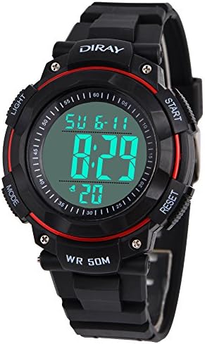 Men's Digital Sports Watch LED Large Screen Waterproof Military Watches with Casual Design Luminous Alarm Stopwatch 50M Water Resistant