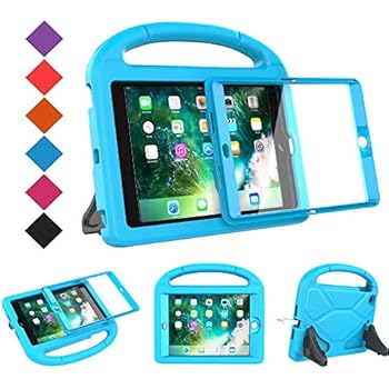 BMOUO Case for iPad Mini 1 2 3 - Built-in Screen Protector, Shockproof Lightweight Hard Cover Handle Stand Kids Case for iPad Mini 1st 2nd 3rd Generation, Blue