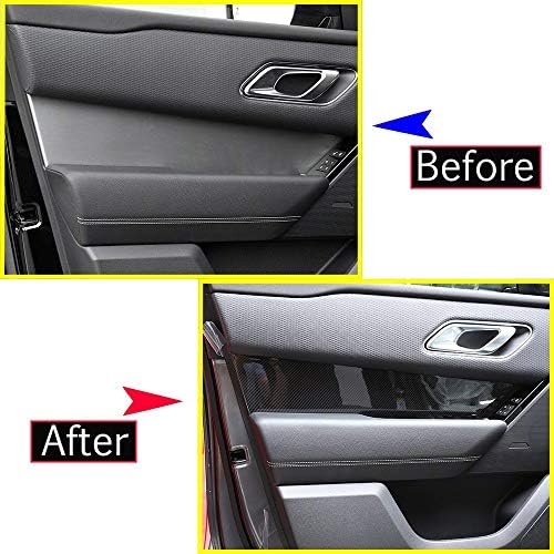 B08c9z2cg8 Xカーボンファイバースタイルのabs車のインテリアドアカバートリム カーパーツ ビューティー 家電 カメラ Velarと互換性のある4