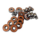 Happy E-life Silver ABEC 9/ABEC 11 Bearings For Skateboard Deck Longboard Red Silver 1 set of 8 (ABEC-11)