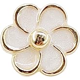 Craftisum Enamel Golden Plum Flower Shank Sewing Buttons 20 Pcs - 11.5mm, 15/32"