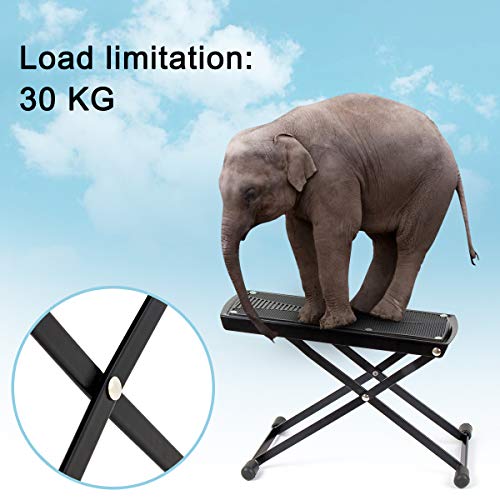 Guitar Foot Rest Stool Adjustable Height Angle Nonslip Rubber Pad