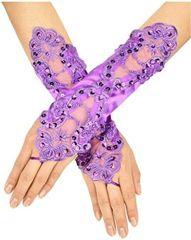 Women' Flora Short Wedding Dress Glove Fingerless Elegant Gloves for Bride Party