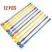 AQUEENLY Cocktail Spoon Set of 12 Mixed Color Plastic Drink Stirrers with Long Handle for Iced Tea Coffee Ice Cream, 10.3 Inch