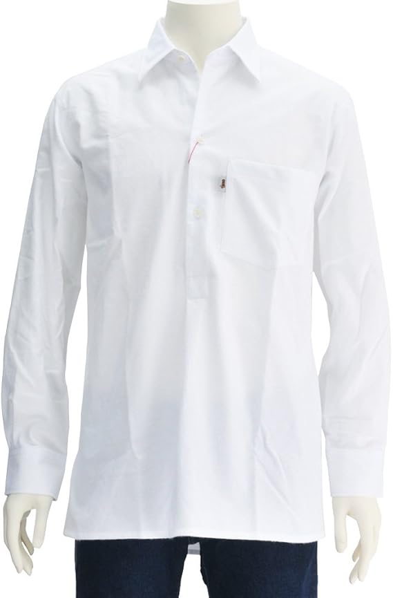 Amazon キドゥー Kidur メンズ プルオーバーシャツ ホワイト 正規取扱店 Lサイズ シャツ 通販