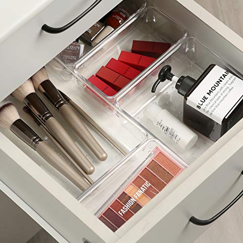 Mebbay 16pcs Clear Plastic Drawer Storage Box Desktop Manager Organier