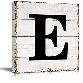 Canvas Wall Art English Letter Wood Background Home Wall Decorations for Bedroom Living Room Paintings Canvas Prints Framed - 12x12 inches